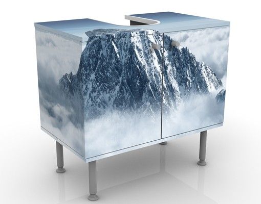 Waschbeckenunterschrank Natur Die Alpen über den Wolken