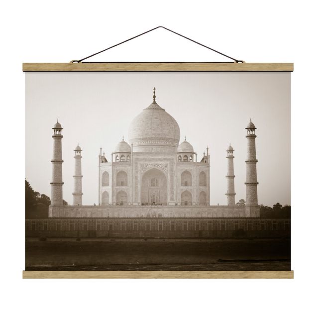 Stoffbild mit Posterleisten - Taj Mahal - Querformat 4:3