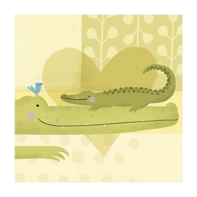 Moderner Teppich Mama und ich - Krokodile
