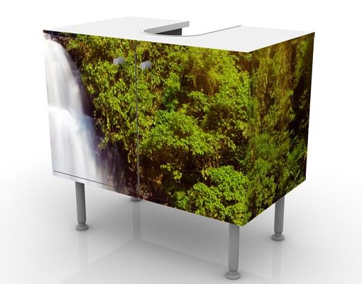 Waschbeckenunterschrank - Wasserfall Romantik - Badschrank Grün