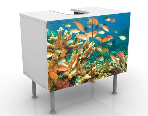 Waschbeckenunterschrank - Korallenriff - Badschrank Bunt