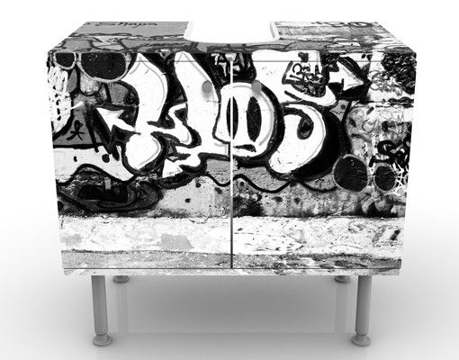 Waschbeckenunterschrank mit Motiv Graffiti Art