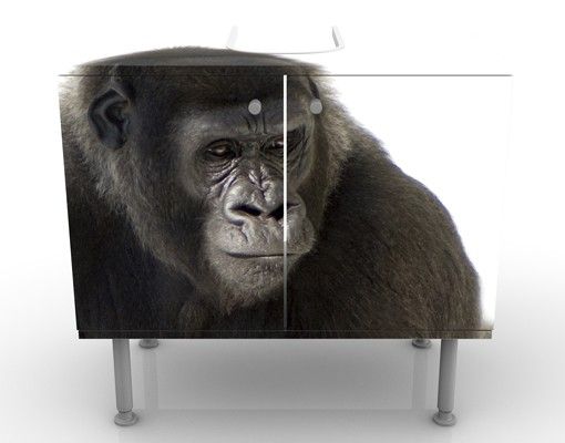 Waschbeckenunterschrank mit Motiv Liegender Gorilla I