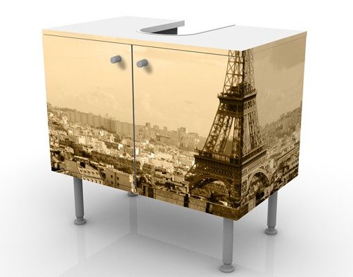 Waschbeckenunterschrank - I Love Paris - Vintage Badschrank