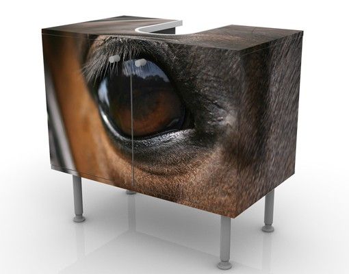 Waschbeckenunterschrank - Horse Eye - Badschrank Braun