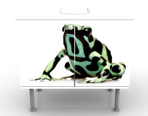 Waschbeckenunterschrank mit Motiv Zebra Frog