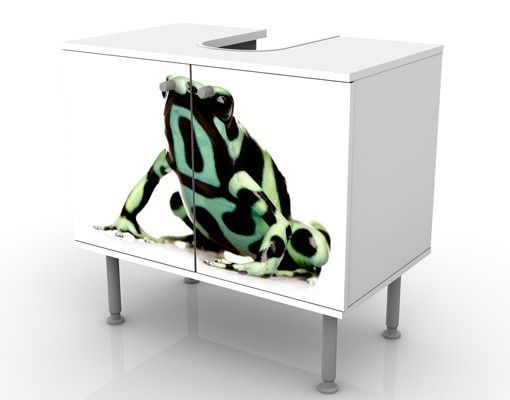 Waschbeckenunterschrank - Zebra Frog - Badschrank Weiß