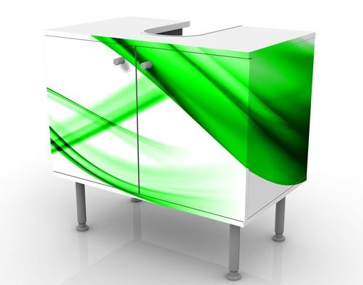 Waschbeckenunterschrank - Green Element - Badschrank Weiß Grün