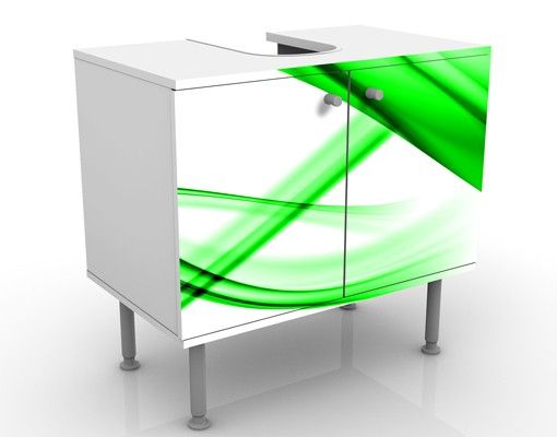Waschbeckenunterschrank - Green Element - Badschrank Weiß Grün