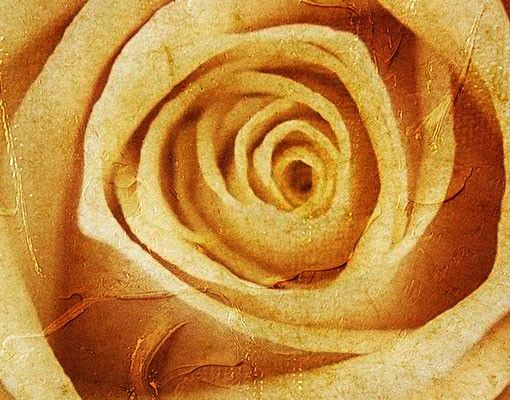 Waschbeckenunterschrank - Vintage Rose - Blumen Badschrank Orange Gelb