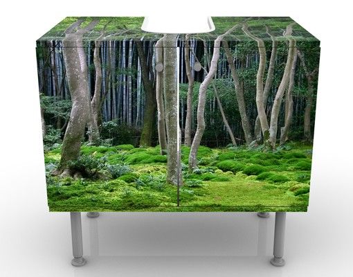Waschbeckenunterschrank Natur Japanischer Wald