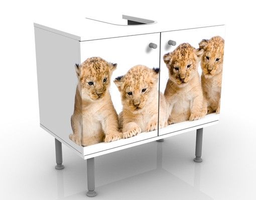 Waschbeckenunterschrank Tiere Sweet Lion Babys