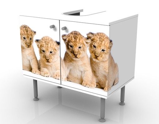 Waschbeckenunterschrank - Sweet Lion Babys - Badschrank Weiß