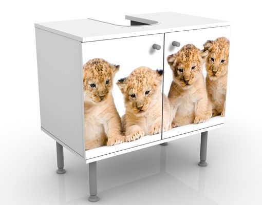 Waschbeckenunterschrank - Sweet Lion Babys - Badschrank Weiß