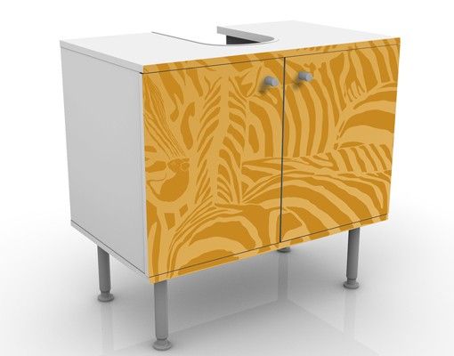 Waschbeckenunterschrank - No.DS5 Zebrastreifen Beige - Badschrank Gelb