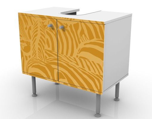 Waschbeckenunterschrank - No.DS5 Zebrastreifen Beige - Badschrank Gelb