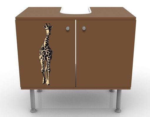 Waschbeckenunterschrank mit Motiv Giraffe