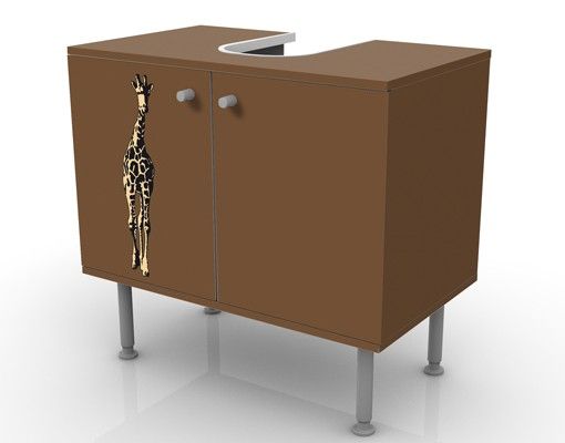Waschbeckenunterschrank - No.TA1 Giraffe - Badschrank Braun