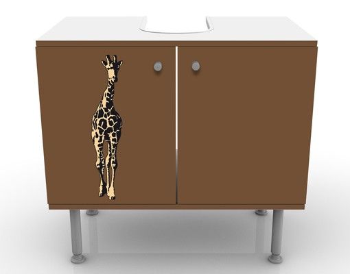 Waschbeckenunterschrank - No.TA1 Giraffe - Badschrank Braun