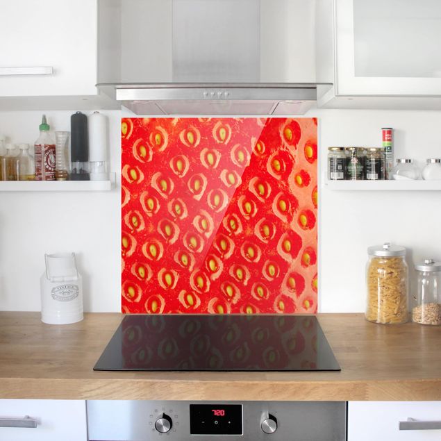 Glasrückwand Küche Muster Erdbeerstruktur