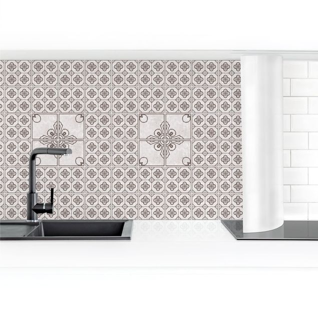 Küchenrückwand selbstklebend Fliesenmuster Porto grau