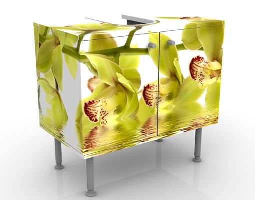 Waschbeckenunterschrank Blumen Splendid Orchid Waters