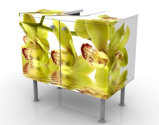 Waschbeckenunterschrank Motiv Splendid Orchid Waters