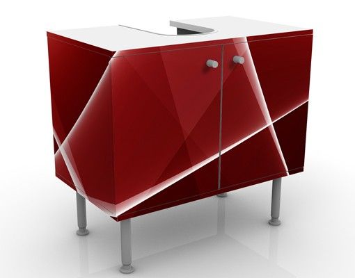 Waschbeckenunterschrank - Red Reflection - Badschrank Rot