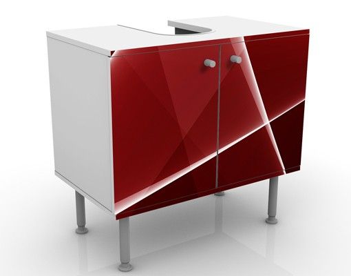 Waschbeckenunterschrank - Red Reflection - Badschrank Rot