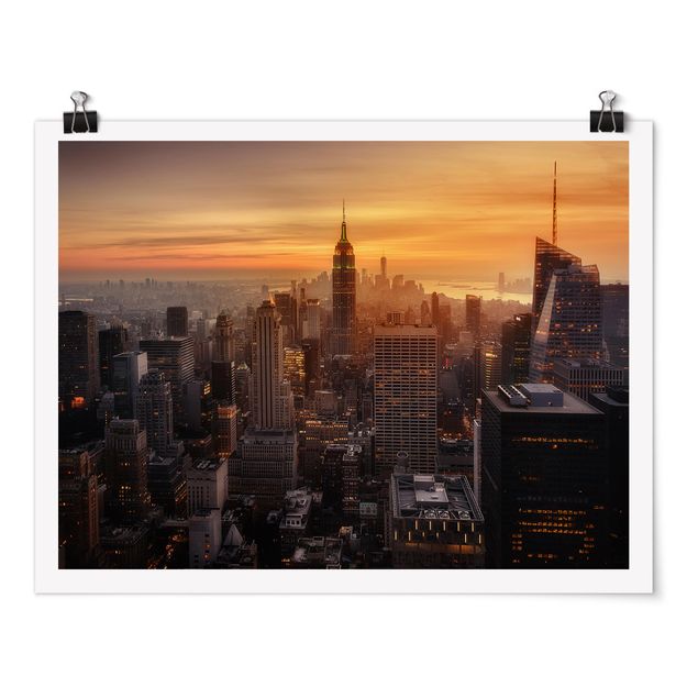 Moderne Poster Manhattan Skyline Abendstimmung