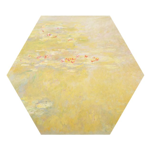 Hexagon Bild Alu-Dibond - Claude Monet - Seerosenteich