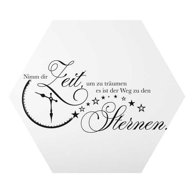 Hexagon Bild Alu-Dibond - Nimm dir Zeit - Sterne