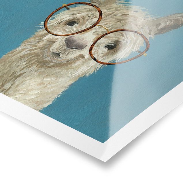 Poster - Lama mit Brille I - Quadrat 1:1