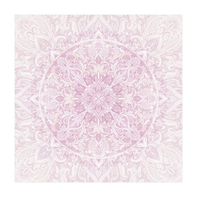 Teppich rosa Mandala Aquarell Ornament rosa