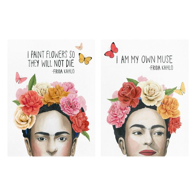schöne Leinwandbilder Fridas Gedanken Set I