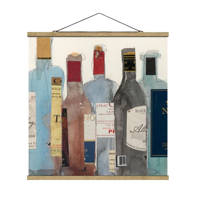 Stoffbild mit Posterleisten - Wein & Spirituosen II - Quadrat 1:1