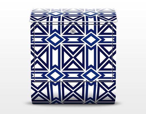 Pattern Design Grafisches Rapportmuster Blau