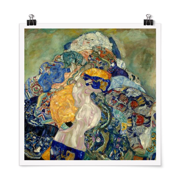 Poster - Gustav Klimt - Baby (Wiege) - Quadrat 1:1