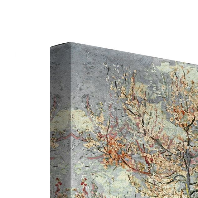 Leinwandbild 2-teilig - Vincent van Gogh - Blühende Pfirsichbäume im Garten - Hoch 3:4