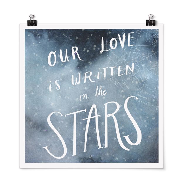 Poster - Himmlische Liebe - Sterne - Quadrat 1:1