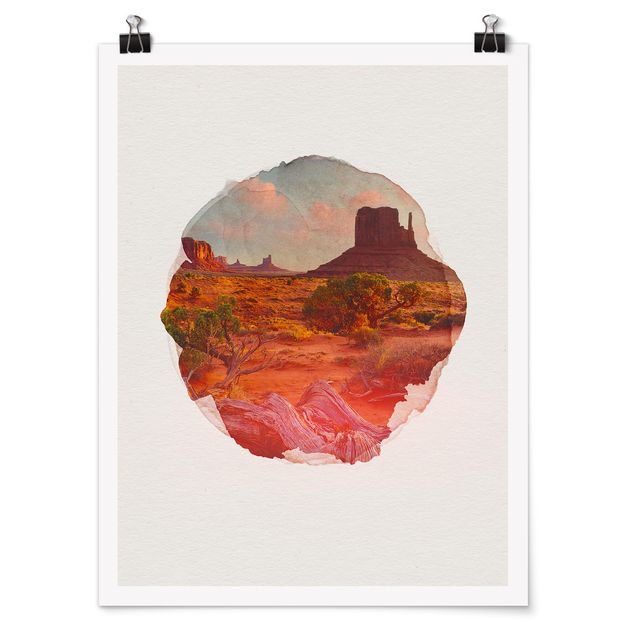 Moderne Poster Wasserfarben - Monument Valley Navajo Tribal Park Arizona