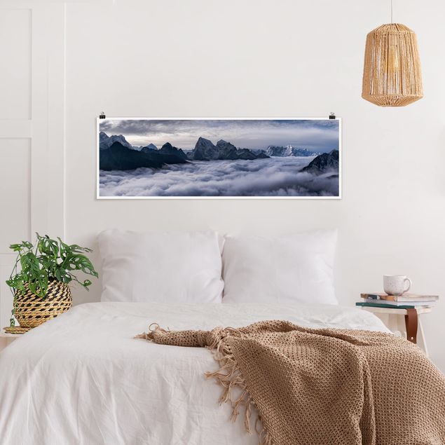 Poster - Wolkenmeer im Himalaya - Panorama Querformat