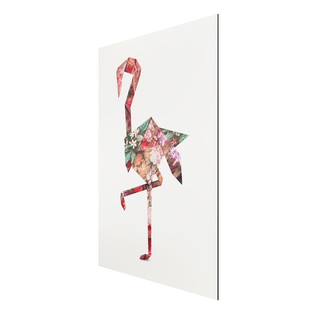 Alu Dibond Bilder Origami Flamingo