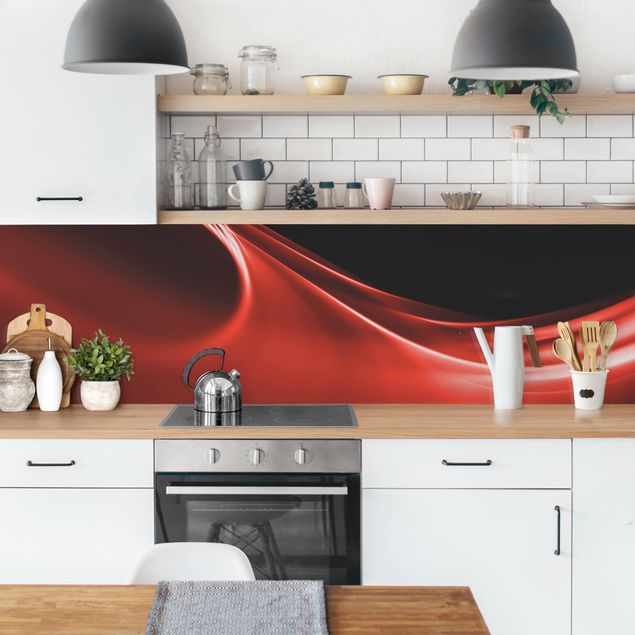Wandpaneele Küche Red Wave