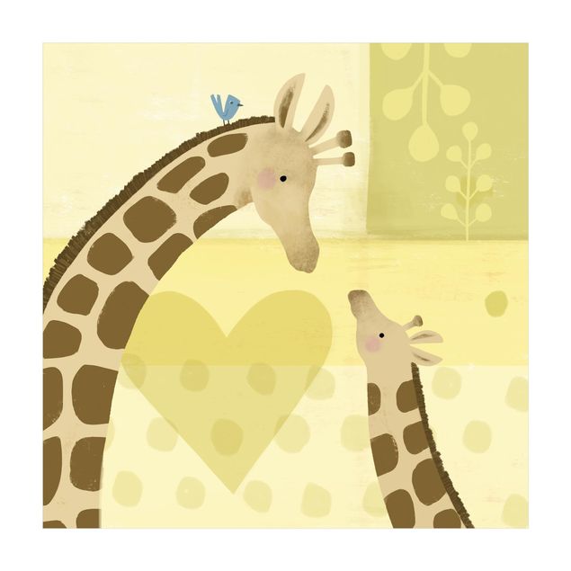 Vinyl-Teppich - Mama und ich - Giraffen - Quadrat 1:1