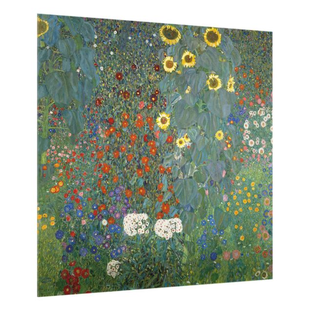 Spritzschutz Blumen Gustav Klimt - Garten Sonnenblumen