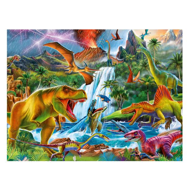 Magnettafel - Dinosaurier im Urzeitgewitter - Querfromat 4:3