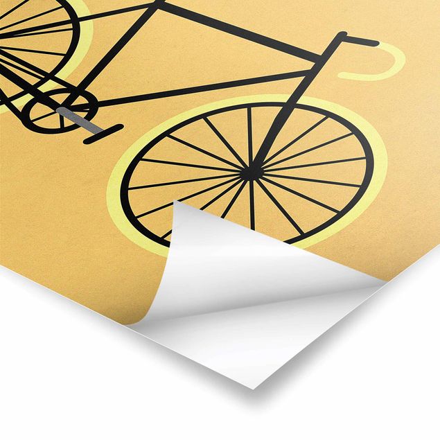Poster - Fahrrad in Gelb - Querformat 2:3