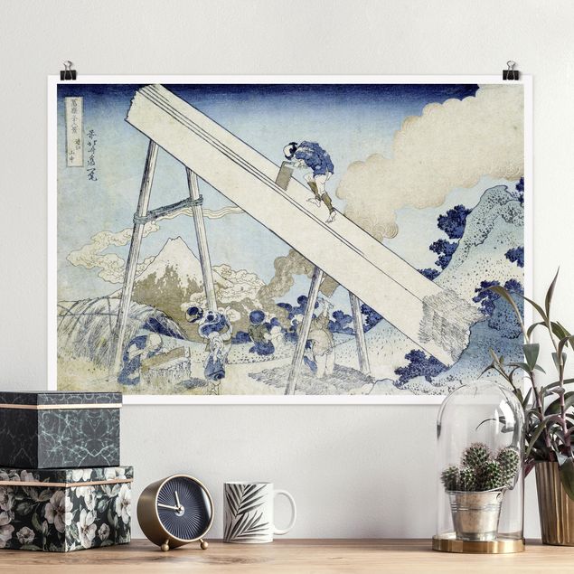 Wand Poster XXL Katsushika Hokusai - In den Totomi Bergen