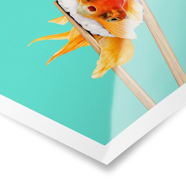 Wandbilder Sushi mit Goldfisch